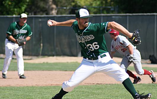 Pitcher Doug Murray throws towards home plate as a Sierra player tries to steal a base. DVC lost 5-1, dropping the team from first to second place in the Big 8 Conference ()