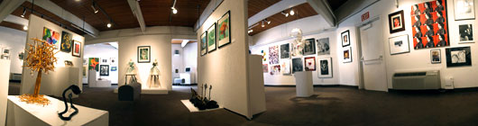 A panoramic view of the DVC art gallery shows the work of student artists that are on display until May 16. ()