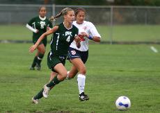 Viking midfielder Allison Nolan sprints past a CRC player ()