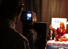 Advanced Broadcasting student Eric Brush films a scene of "Hell Date," one of four productions created by the Broadcast Production class on Nov. 26. ()
