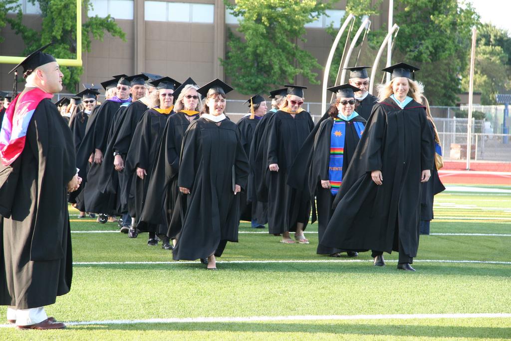 The faculty procession at the 2009 DVC graduation ceremony. (Courtesy of Judy Flynn)