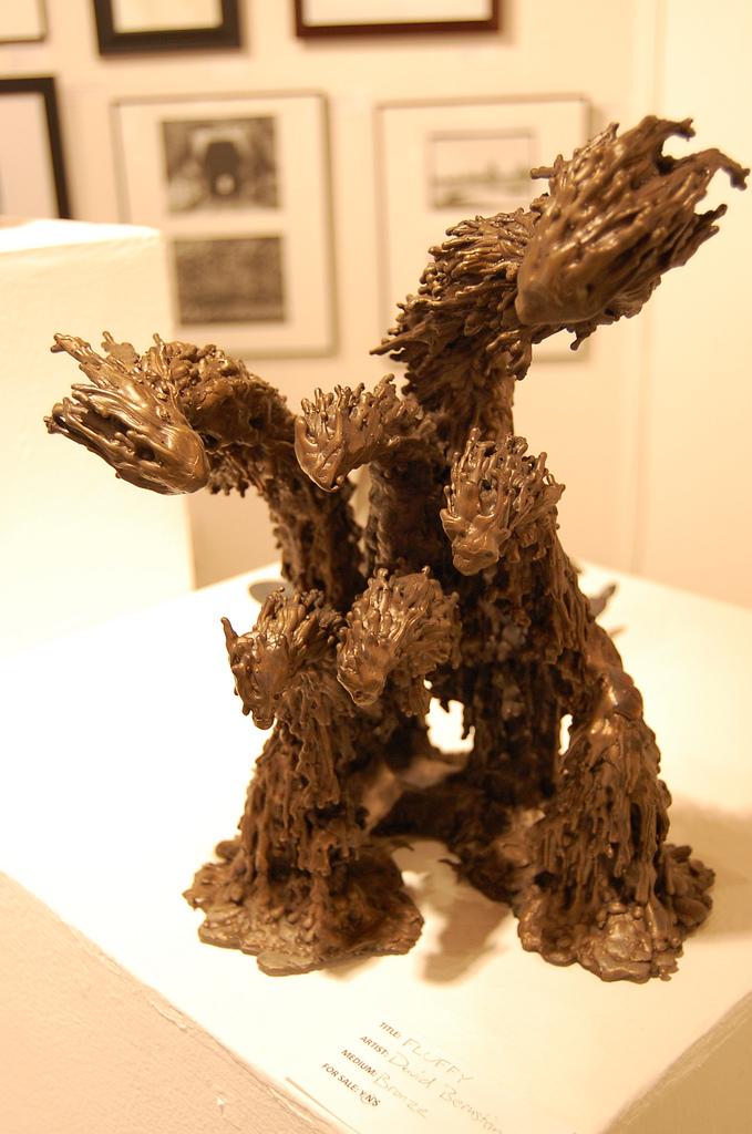 Fluffy, a bronze sculpture by student David Bernstain, sits in the art gallery apart of the Student Art Show held between April 12 and May 9. (Mariana Ramos / The Inquirer)