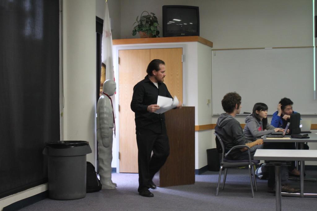 Former ASDVC Vice President of Executive Affairs Keith Montes finishes his resignation speech.Photo credit: Julian Mark.