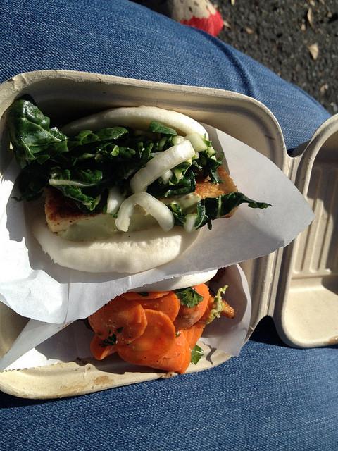 Pictured above is The Chairman trucks crispy miso steamed bun and the spicy chicken steamed bun. 