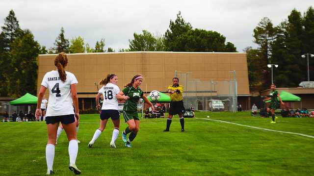 DVC womens soccer team battled against Santa Rosa junior college Oct. 14, 2014.