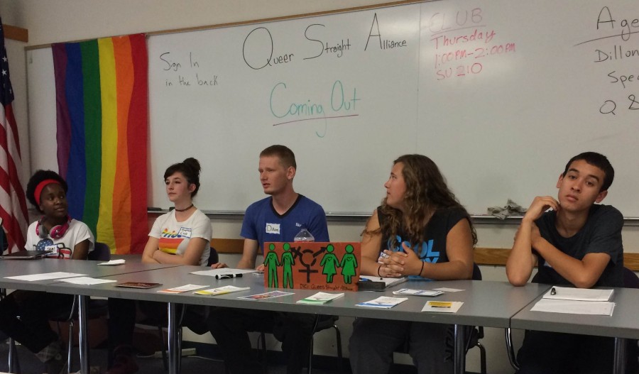 Members of the QSA at the beginning of the panel on October 11 in the Student Union Building at DVC.