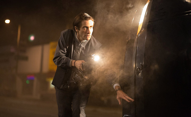 Jake Gyllenhaal plays Lou Bloom an street urchin turned crime videographer in new movie Nightcrawler. 