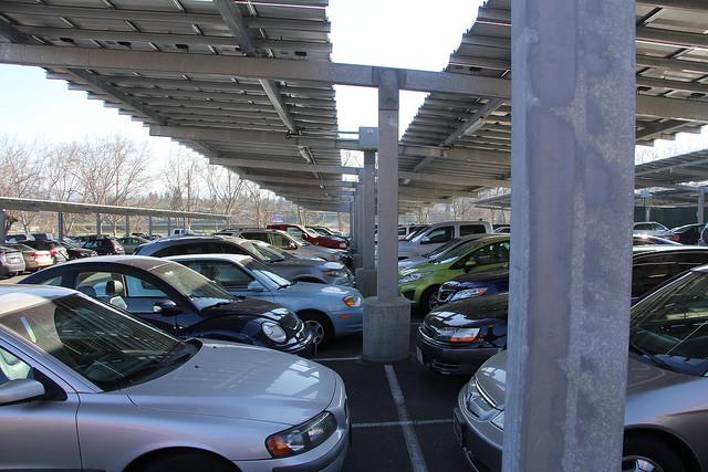 Cars parked in the DVC parking lot in front of the Biology building. A small wave of recent thefts has students wondering if their vehicle is safe.