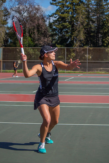 Chelsea Corby Competing on Her Match Against Folsom Lake on February 27th, 2015 at the DVC Pleasant Hill Campus