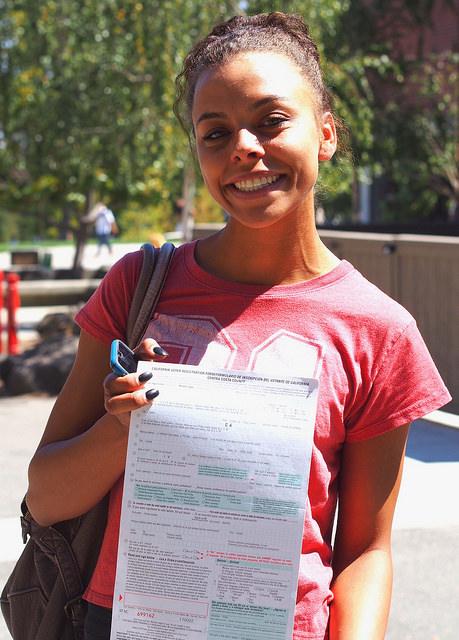 Kiera Long, 19-year-old student at DVC on September 8 has registered to vote in the coming election.