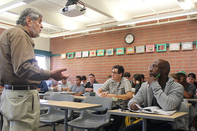Professor Amer Araim instructs DVC political science students on the importance of democracy Tuesday, Oct. 13. 
