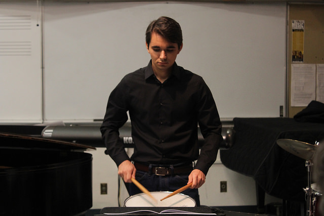 Sohrab Harnlem performing Etude No. 38 by Anthony Cirone in the Music Building room M-101 on Tuesday, Oct. 20th