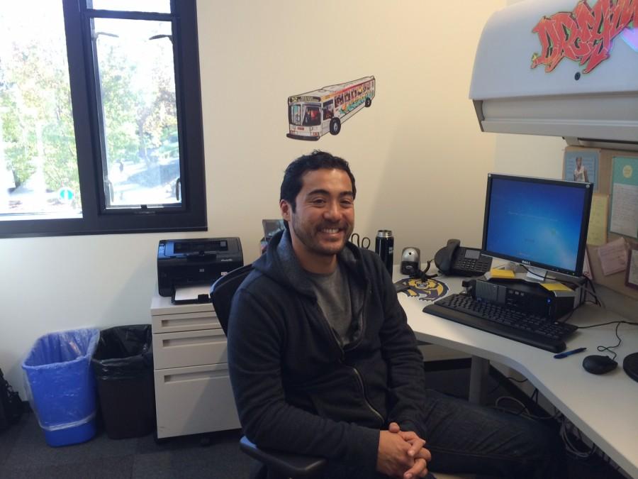 Ted Munoz Vice Chair of the Counseling Department at DVC answers questions about dangers facing college students at his office on the Pleasant Hill campus on October 21, 2015.