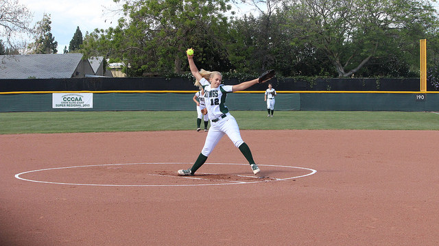 Pitcher+Nicole+Nordahl+%28%2312%29++gets+out+of+a+first+inning+jam+in+game+against+American+River+on+Tuesday%2C+March+29.