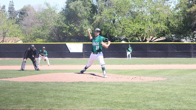 Starting pitcher Billy Babb (#23) gives up 7 hits and three earned runs in game against Consumes River on Thursday, March 31. 