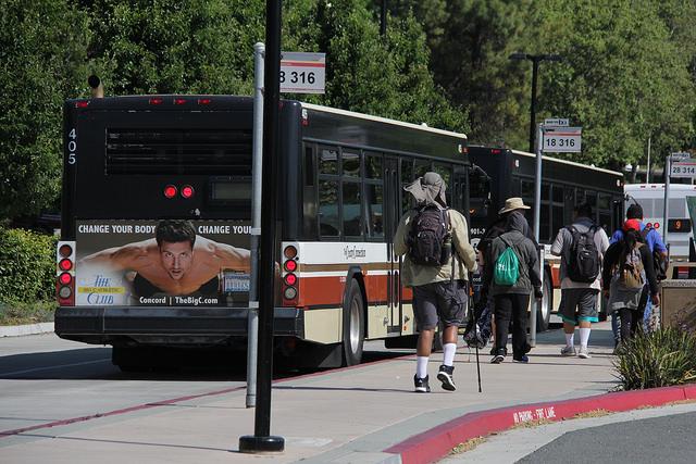 Students arrive at DVC via County Connection buses, Monday May 2. 