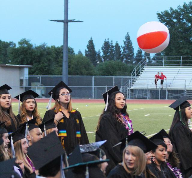 Students line up to receive their diplomas at Diablo Valley College, Friday May 28, 2016.