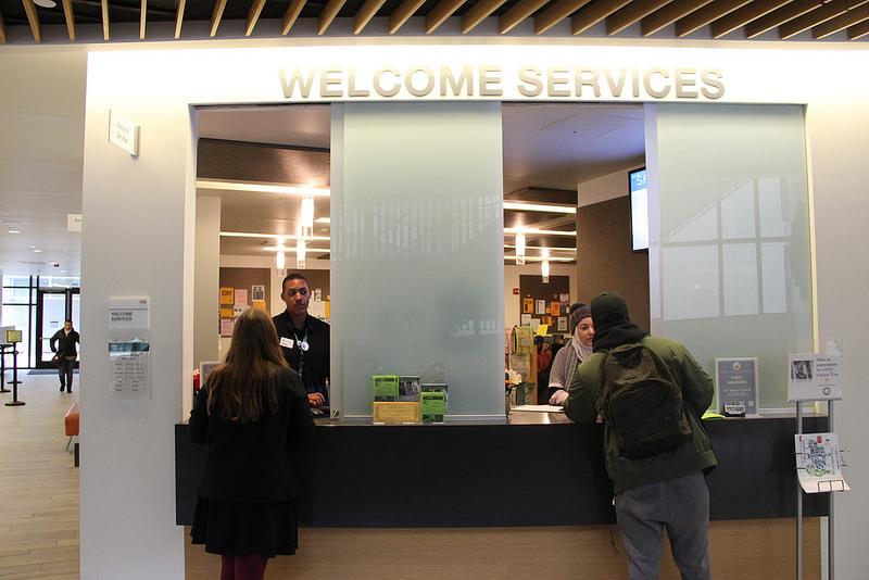 Welcome services, which is located in the Student Services Center.