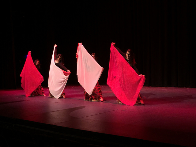 Ariana Ofogh, Samin Afnani, Ava Banie, and Ariana Raynoso perform a dance for the Nowruz celebration.        