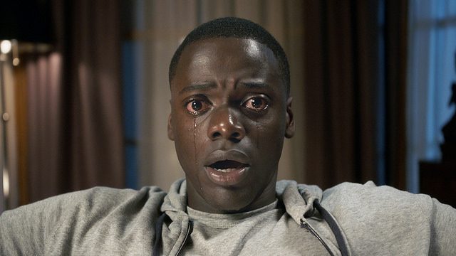 Chris (Daniel Kaluuya) in a hypnotic trance in Get Out.