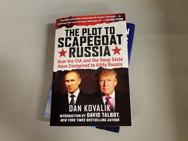 Dan Kovaliks book The Plot To Scapegoat Russia released in June 2017. (Photo by Danny Yoeono)