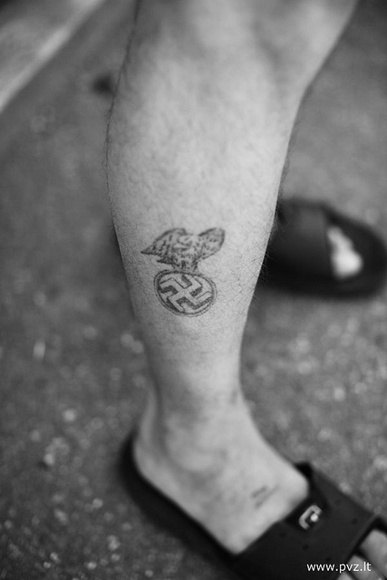 A swastika tattoo. Photo courtesy of www.pvz.lt under a CC BY-SA 2.0 license.