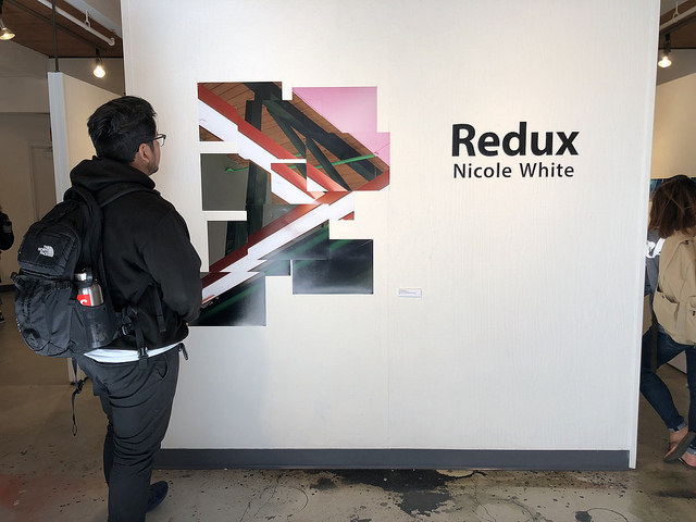 Redux Photo Gallery by Nicole White on Pleasant Hill Campus on Oct. 5 2017, Nicole White explaining her photographs to an audience. 