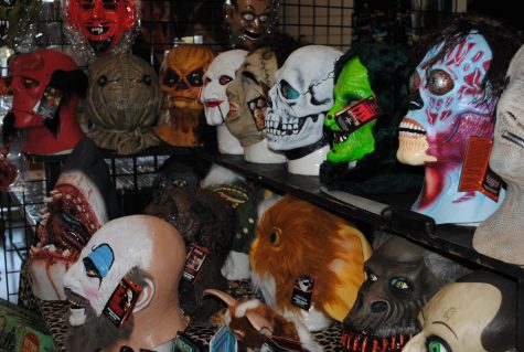 Premium Halloween masks at Sinister Creatured con from various films.