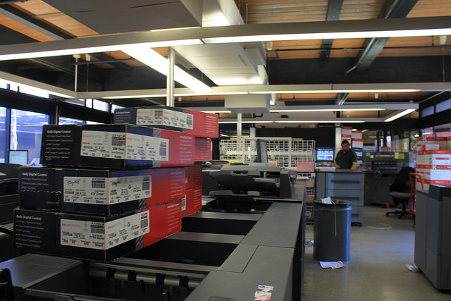 One of the printer rooms that DVC staff currently use for copies. 