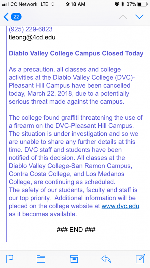 Graffiti threat cancels classes at DVC