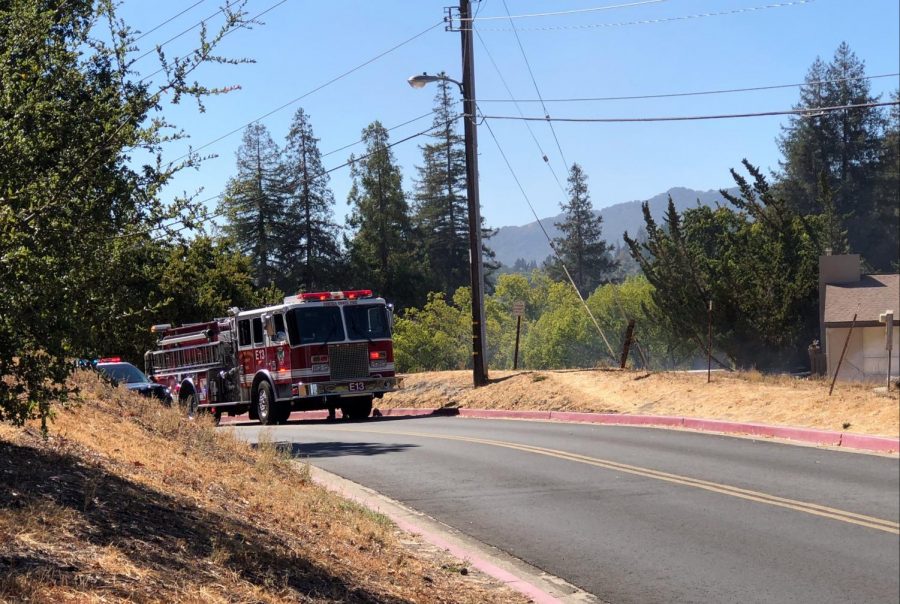 Engine E13 arriving on scene at 12:45 p.m. (Luis Lopez/DVC Inquirer)