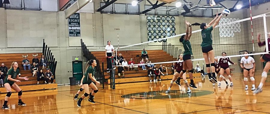 Pin hitter, Gabby Chase gets a block against Sierra College on Wednesday, Oct. 17, 2018. (Isabel Villalobos/The Inquirer)
