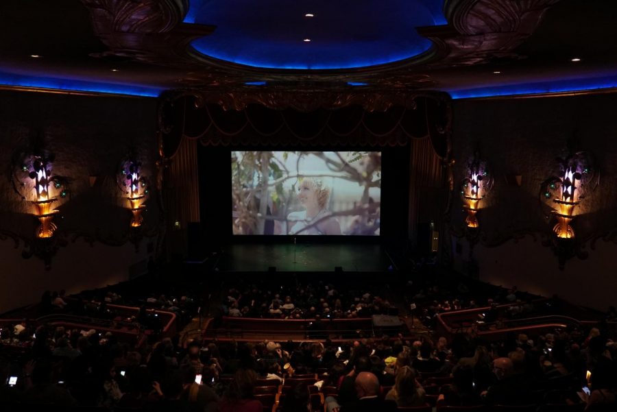 Hundreds of people gathered to witness the premiere of The Not Dying Girl on Jan. 31 at the Crest Theater in Sacramento. (Ethan Anderson/The Inquirer)