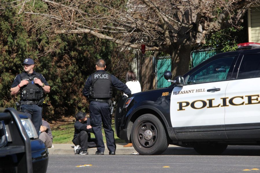 Police were spotted nearby campus on Feb. 6 on the 2100 block of Norse Drive. (Gavin Rock/The Inquirer).