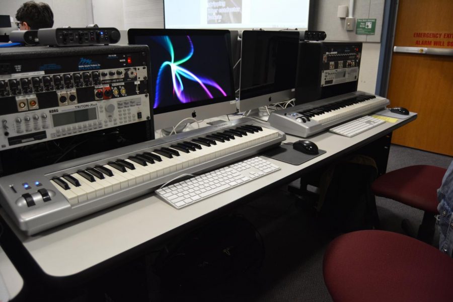 Audio visual equipment that students use in class. DVC Music Building. (Samantha Laurey/The Inquirer).