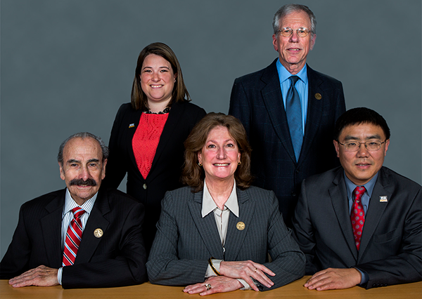 4CD Governing Board members Rebecca Barrett, Greg Enholm, John Márquez, Vicki Gordon and Andy Li.