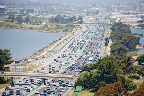 Traffic on I-80, in the East Bay, by Izahorsky on Flickr.
