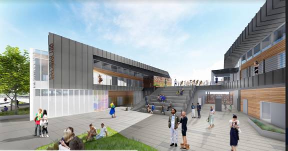 A render of DVCs new Art Complex. Image courtesy of DVC.